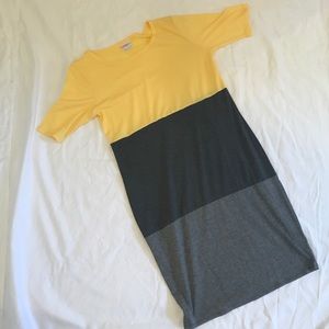 Lularoe Julia Grey and Yellow NWOT